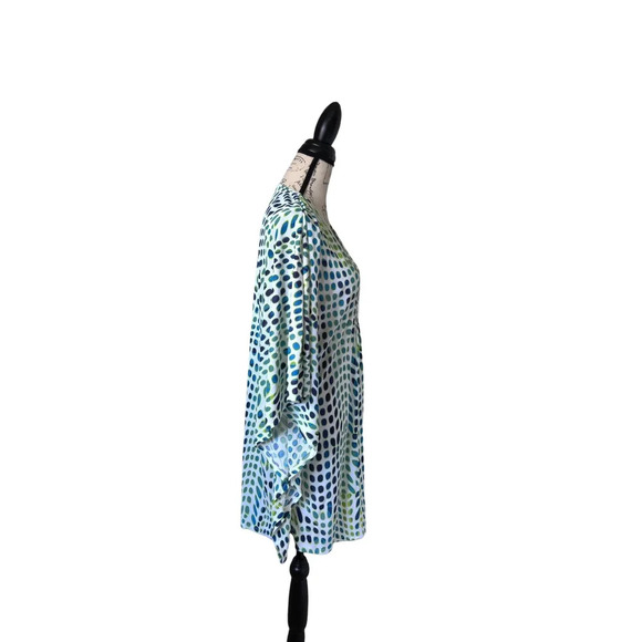 Natori Polka Dot Multicolor Mini Dress Kaftan Kimono Style V-Neck Size XS - Picture 4 of 8